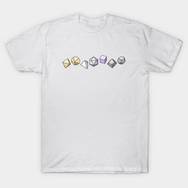 D&D Dice Nonbinary Pride T-Shirt by comfhaus